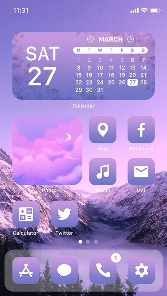 Wow Lavender Light - Icon Pack - Image screenshot of android app