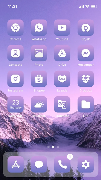 Wow Lavender Light - Icon Pack - Image screenshot of android app