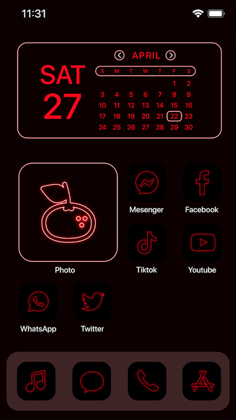 Wow Red Neon Theme - Icon Pack - Image screenshot of android app