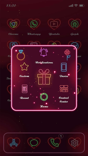 Wow Valentine Neon Icon Pack - Image screenshot of android app