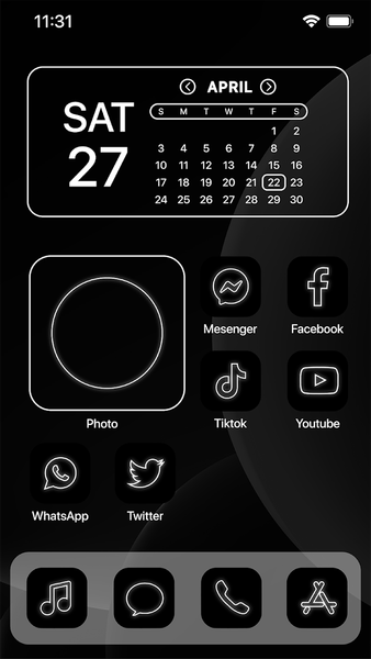 Wow Black or White - Icon Pack - Image screenshot of android app