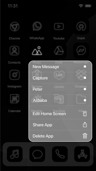 Wow Black or White - Icon Pack - عکس برنامه موبایلی اندروید