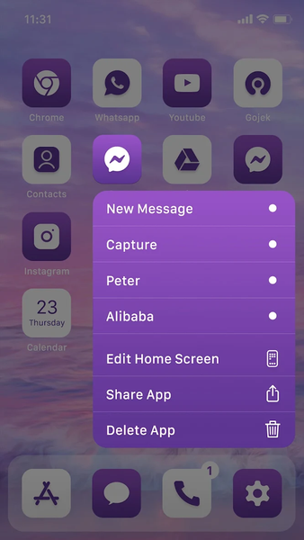 Wow Purple White - Icon Pack - Image screenshot of android app