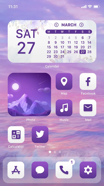 Wow Purple White - Icon Pack - Image screenshot of android app