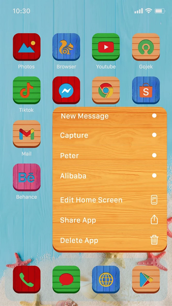 Wow Rainbow Wood Icon Pack - Image screenshot of android app