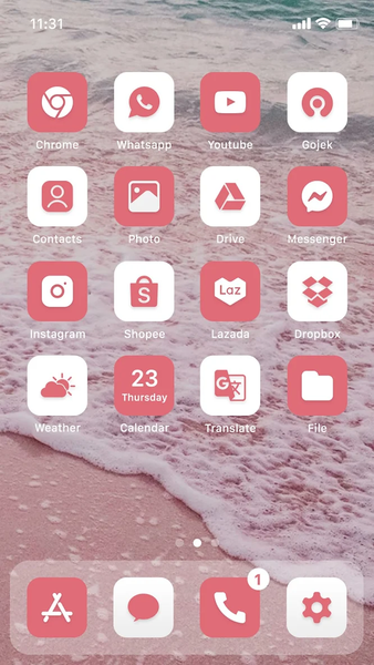 Wow Soft Red Theme - Icon Pack - Image screenshot of android app