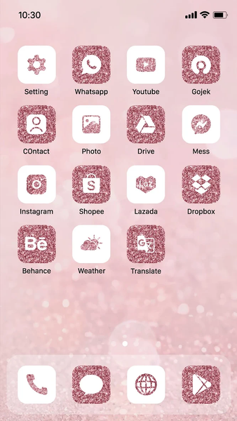 Wow Rose Glitter Icon Pack - Image screenshot of android app