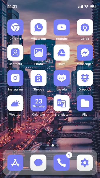 Wow Soft Blue Theme, Icon Pack - عکس برنامه موبایلی اندروید