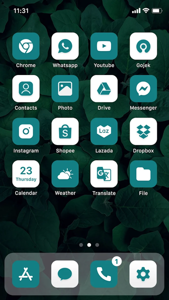 Wow Teal White - Icon Pack - Image screenshot of android app