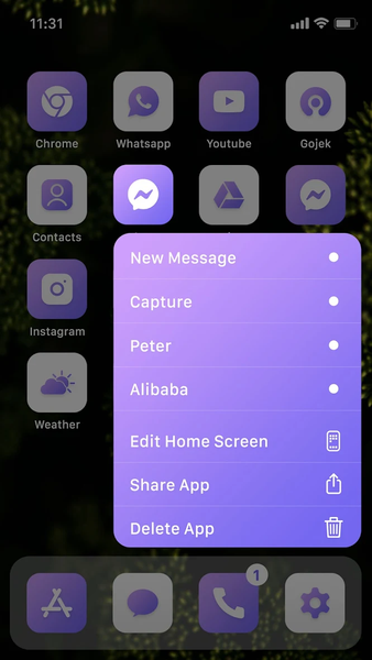 Wow Gradient Violet, Icon Pack - عکس برنامه موبایلی اندروید