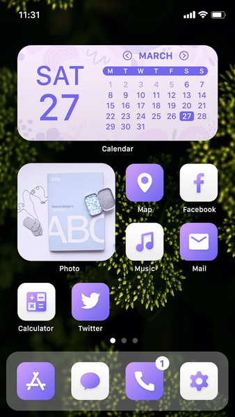 Wow Gradient Violet, Icon Pack - Image screenshot of android app