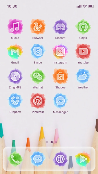 Wow Water Color Icon Pack - Image screenshot of android app