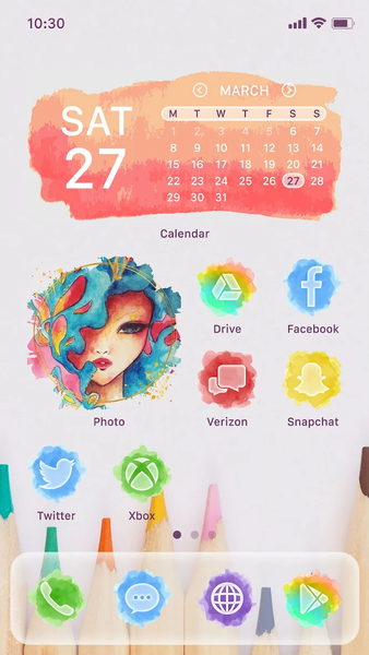 Wow Water Color Icon Pack - Image screenshot of android app