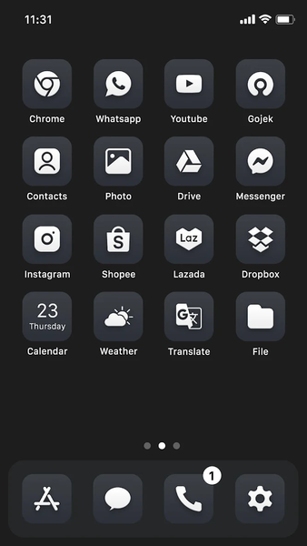 Wow Black Theme  - Icon Pack - Image screenshot of android app