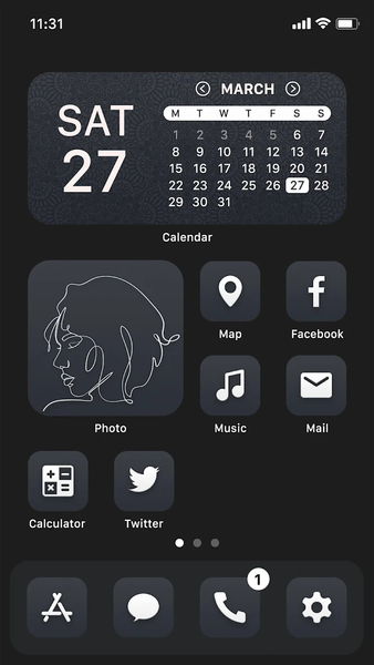 Wow Black Theme  - Icon Pack - Image screenshot of android app