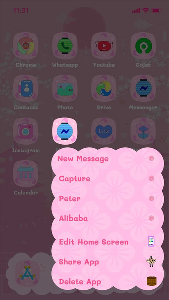Wow Cute Pink Fox Icon Pack - Image screenshot of android app