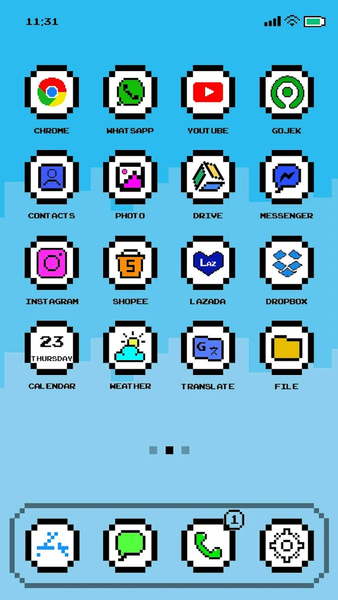 Wow Pixel Theme - Icon Pack - Image screenshot of android app