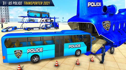 US Police Bus Transporter: Airplane Transport Game - Image screenshot of android app