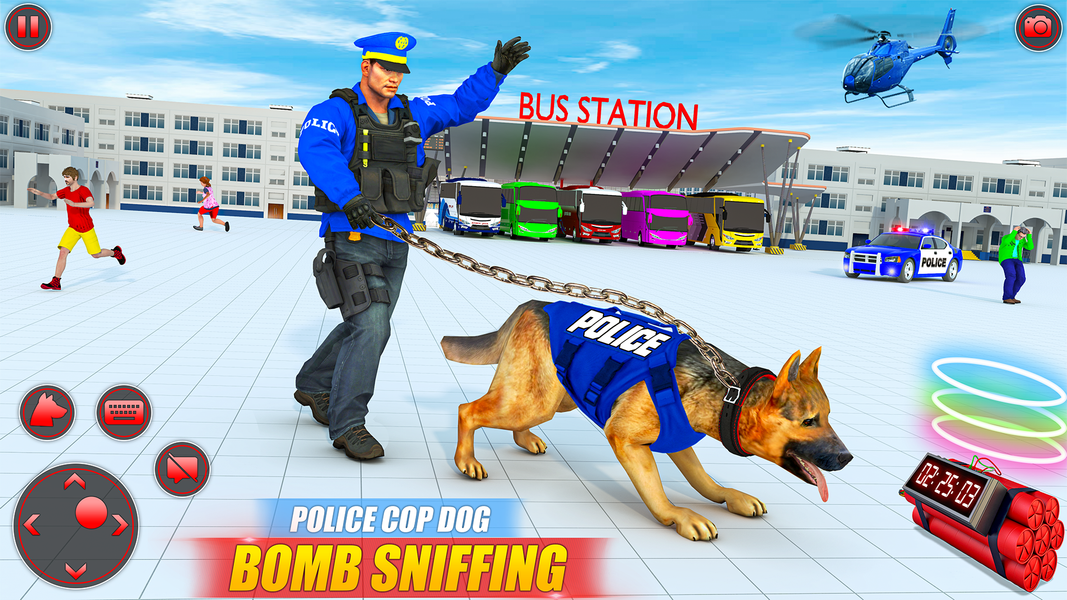 Police Dog Bus Station Crime - Gameplay image of android game