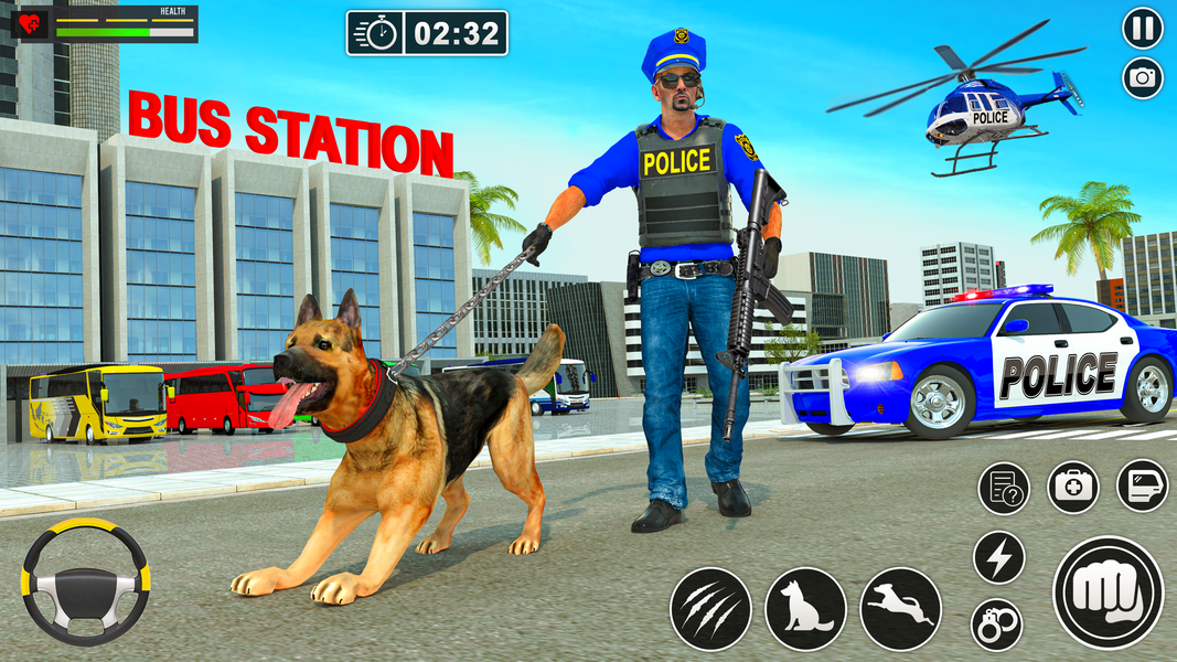 Police Dog Bus Station Crime - Gameplay image of android game