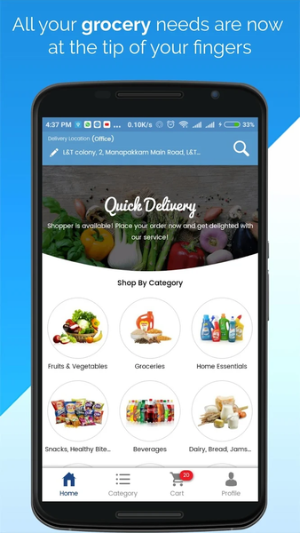 Grabcery - Grocery Delivery Ap - عکس برنامه موبایلی اندروید