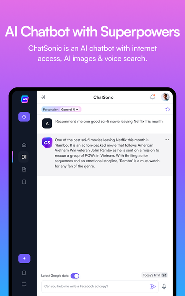 Chatsonic - AI Chatbot - Image screenshot of android app