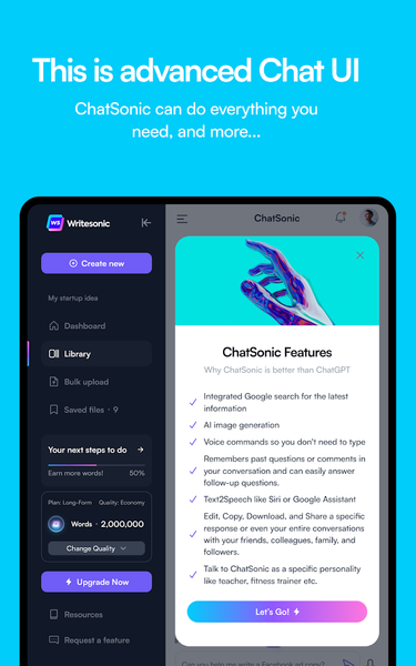 Chatsonic - AI Chatbot - Image screenshot of android app