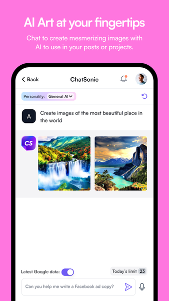 Chatsonic - AI Chatbot - Image screenshot of android app