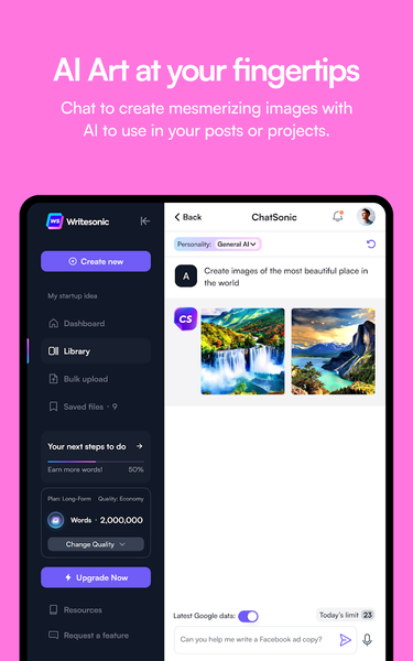 Chatsonic - AI Chatbot - Image screenshot of android app