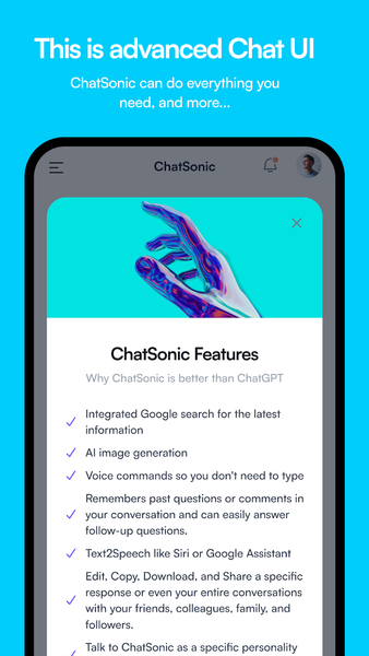 Chatsonic - AI Chatbot - Image screenshot of android app