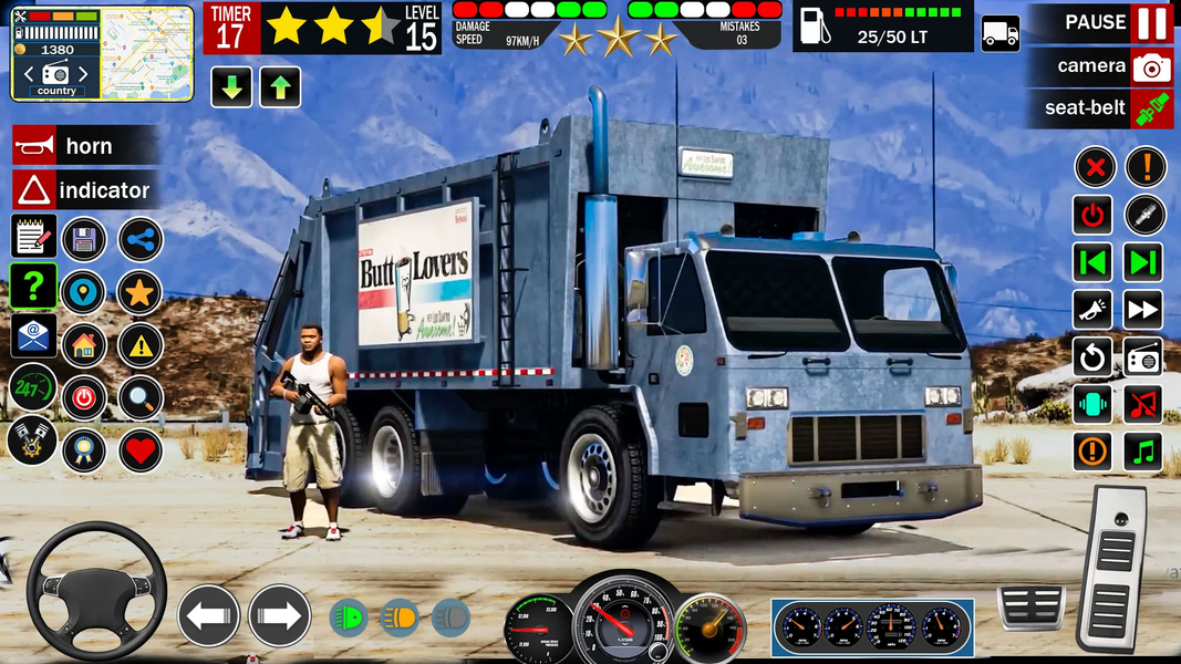 Euro Truck: Trash Truck Games - Gameplay image of android game