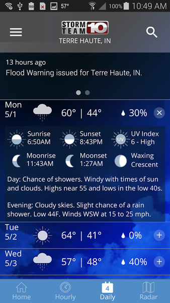 Storm Team ۱۰ - WTHI Weather - عکس برنامه موبایلی اندروید