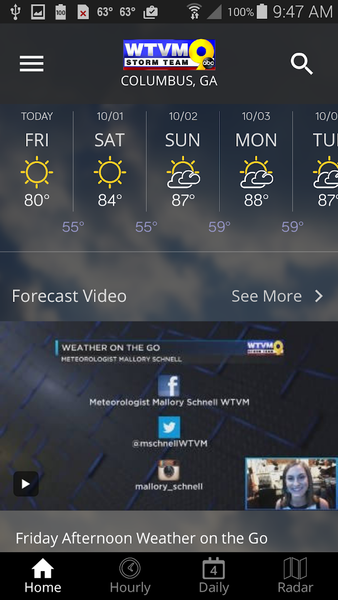WTVM Storm Team 9 Weather - Image screenshot of android app