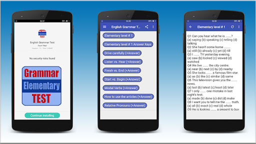 Elementary Grammar Test - عکس برنامه موبایلی اندروید