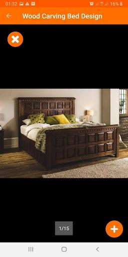 Wood Carving Bed Design Ideas - Image screenshot of android app