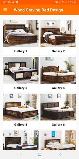 Wood Carving Bed Design Ideas - Image screenshot of android app