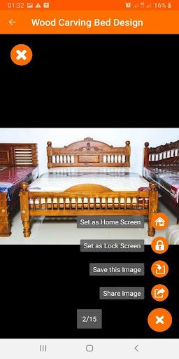 Wood Carving Bed Design Ideas - Image screenshot of android app