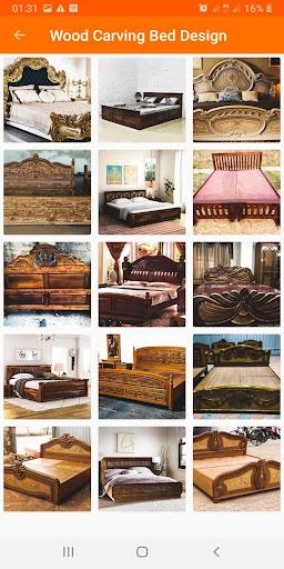 Wood Carving Bed Design Ideas - Image screenshot of android app