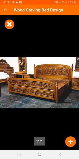 Wood Carving Bed Design Ideas - Image screenshot of android app