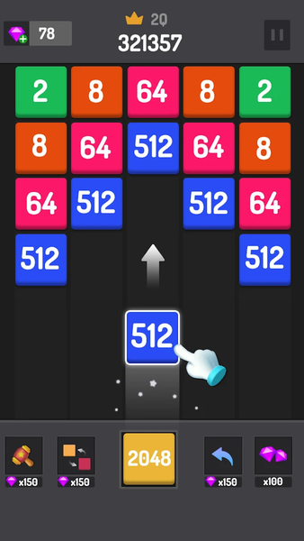 Number Games - 2048 Blocks - Gameplay image of android game