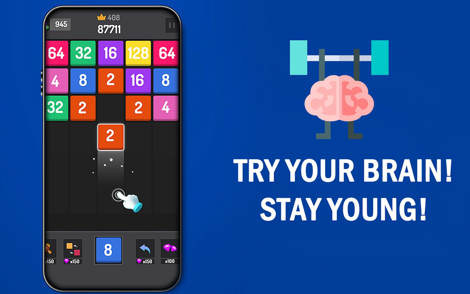 Number Games - 2048 Blocks - Gameplay image of android game