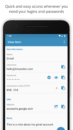 Bitwarden Password Manager - Image screenshot of android app