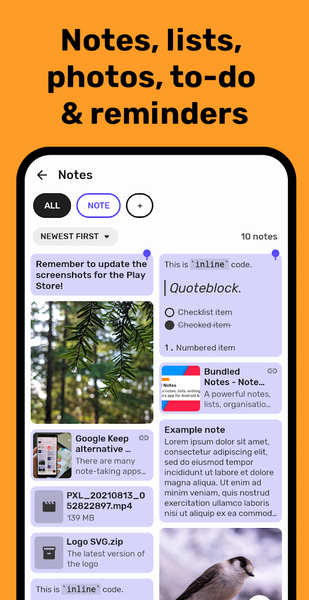 Bundled Notes - Lists, To-do - عکس برنامه موبایلی اندروید