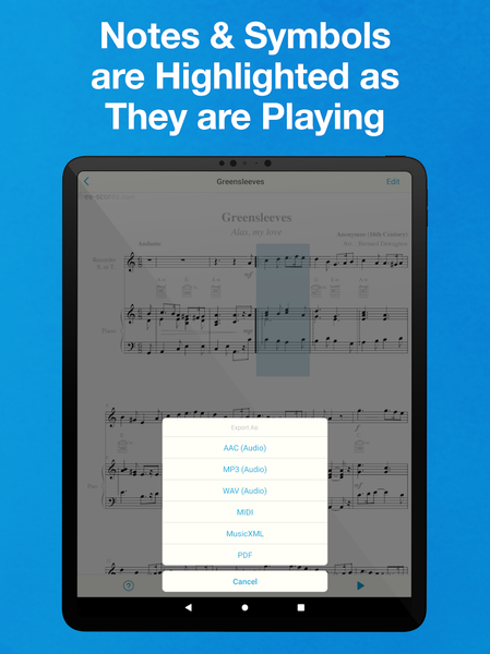 Sheet Music Scanner Pro - عکس برنامه موبایلی اندروید