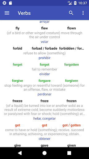 English Verbs - Image screenshot of android app