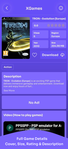 XGames – Play PSP, PS۲ & More - عکس برنامه موبایلی اندروید
