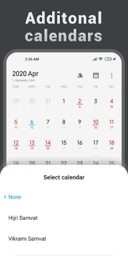 Mi Calendar - تقویم شیائومی - عکس برنامه موبایلی اندروید