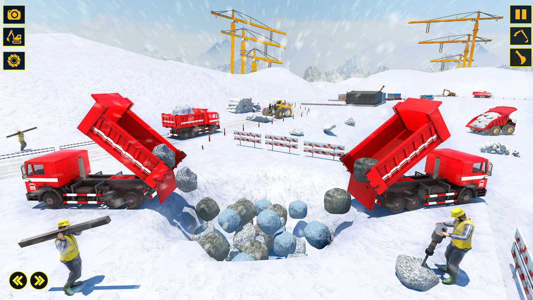 Snow Excavator Sim Crane Game - Gameplay image of android game
