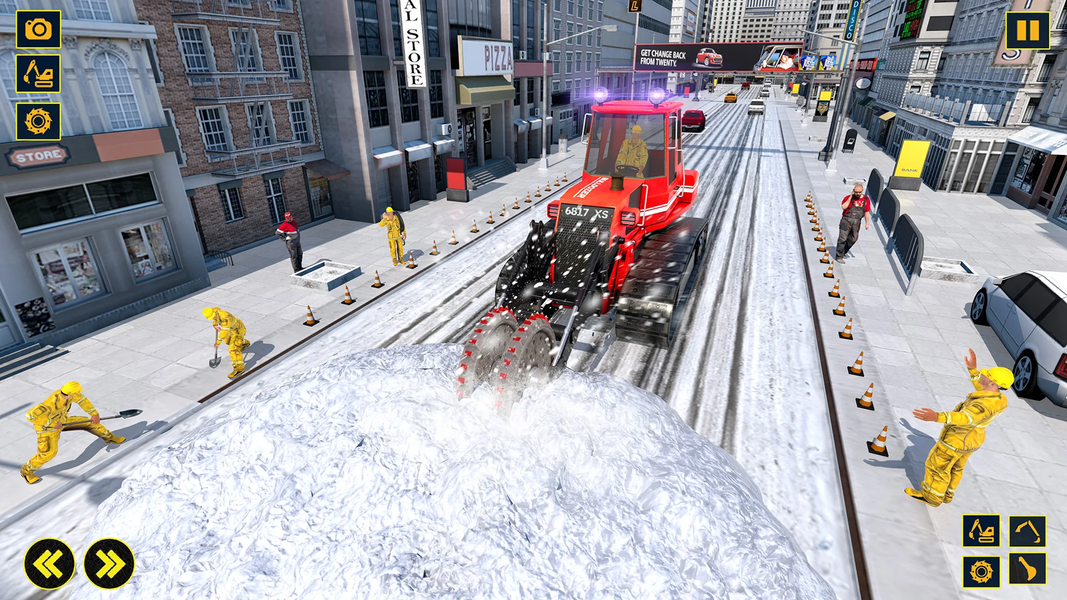 Snow Excavator Sim Crane Game - Gameplay image of android game