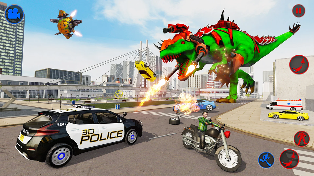 Flying Dino Robot Car Games - Image screenshot of android app